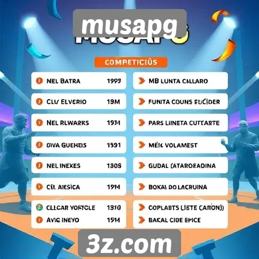 Eventos e torneios programados para o Musapg